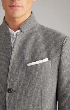 Hankez Jacket in Grey Striped mélange