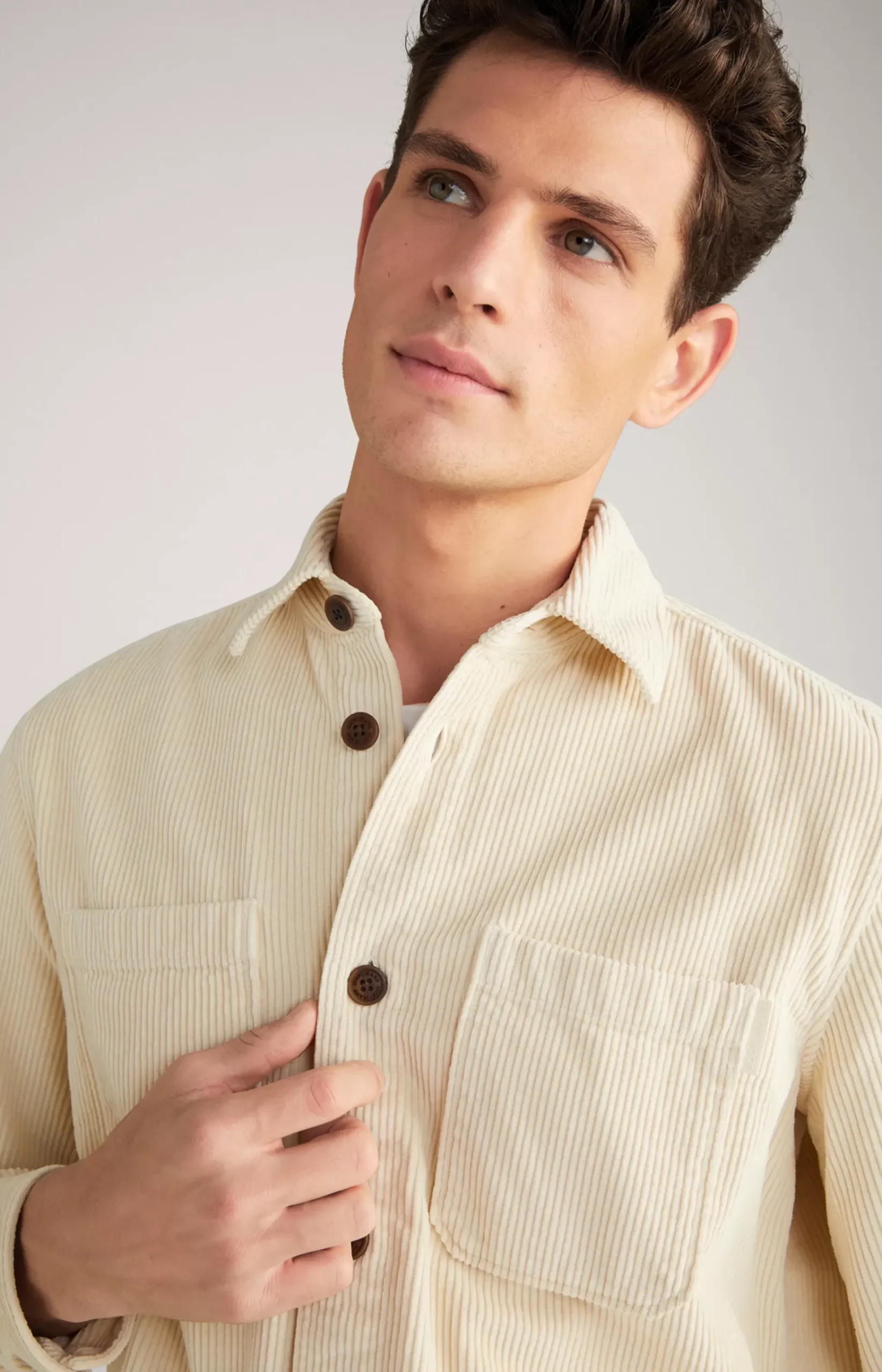 Harper Corduroy Shirt in Beige