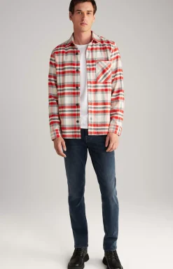 Harvi Flannel Shirt in Red/Beige Check