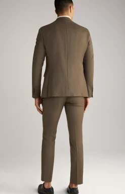 Haspar-Bloom Flannel Suit in Dark Brown Mélange
