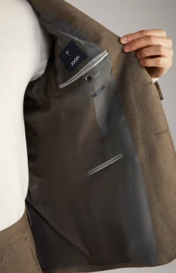 Haspar-Bloom Flannel Suit in Dark Brown Mélange