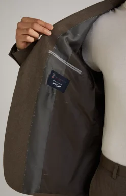 Haspar-Bloom Flannel Suit in Dark Brown Mélange
