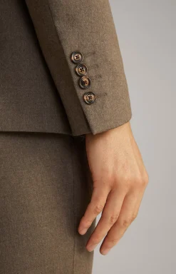 Haspar-Bloom Flannel Suit in Dark Brown Mélange