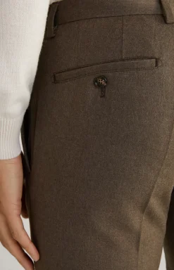 Haspar-Bloom Flannel Suit in Dark Brown Mélange