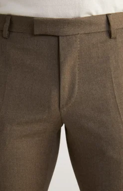 Haspar-Bloom Flannel Suit in Dark Brown Mélange