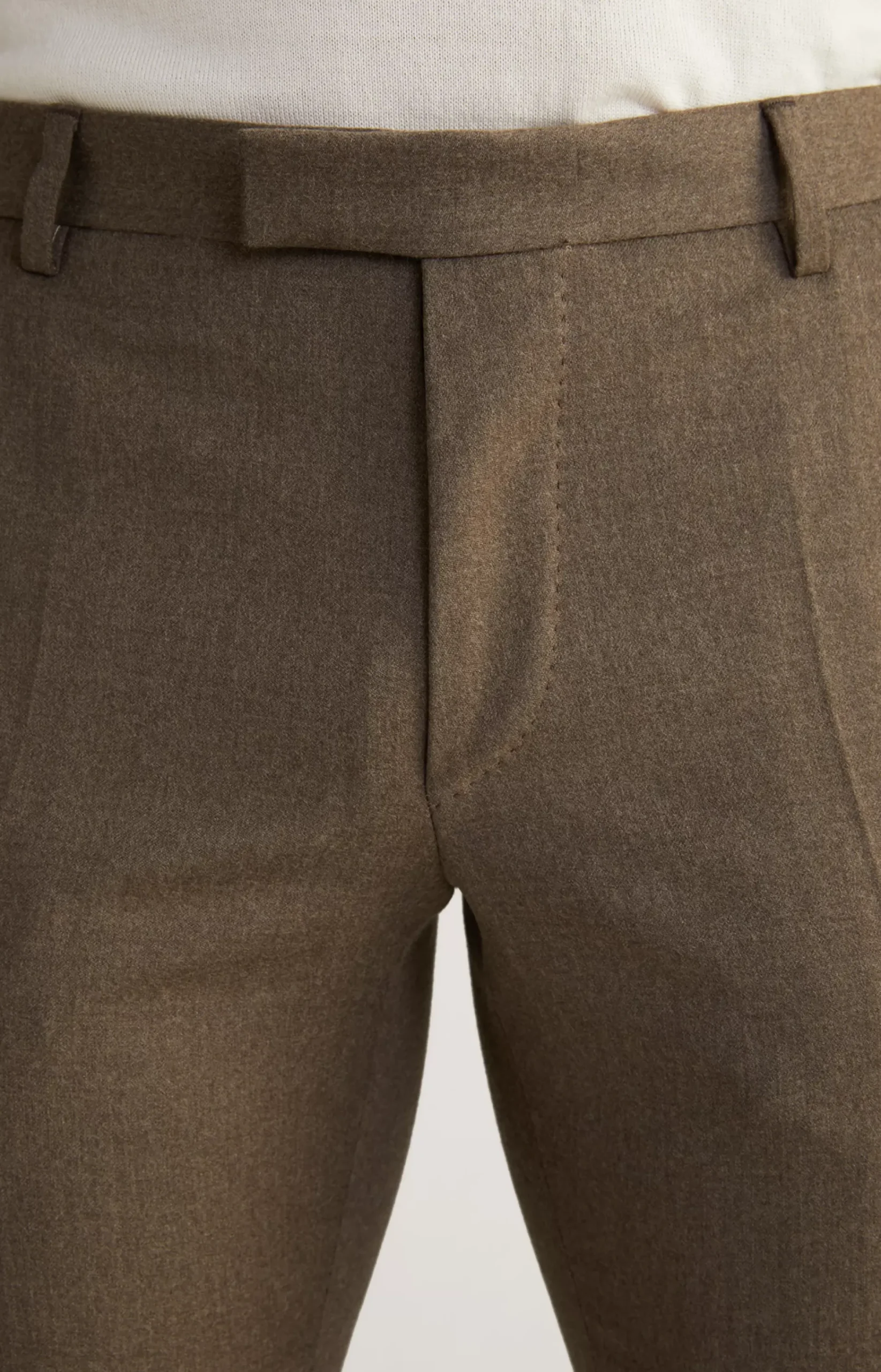 Haspar-Bloom Flannel Suit in Dark Brown Mélange