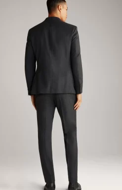 Haspar-Bloom Flannel Suit in Grey Melange