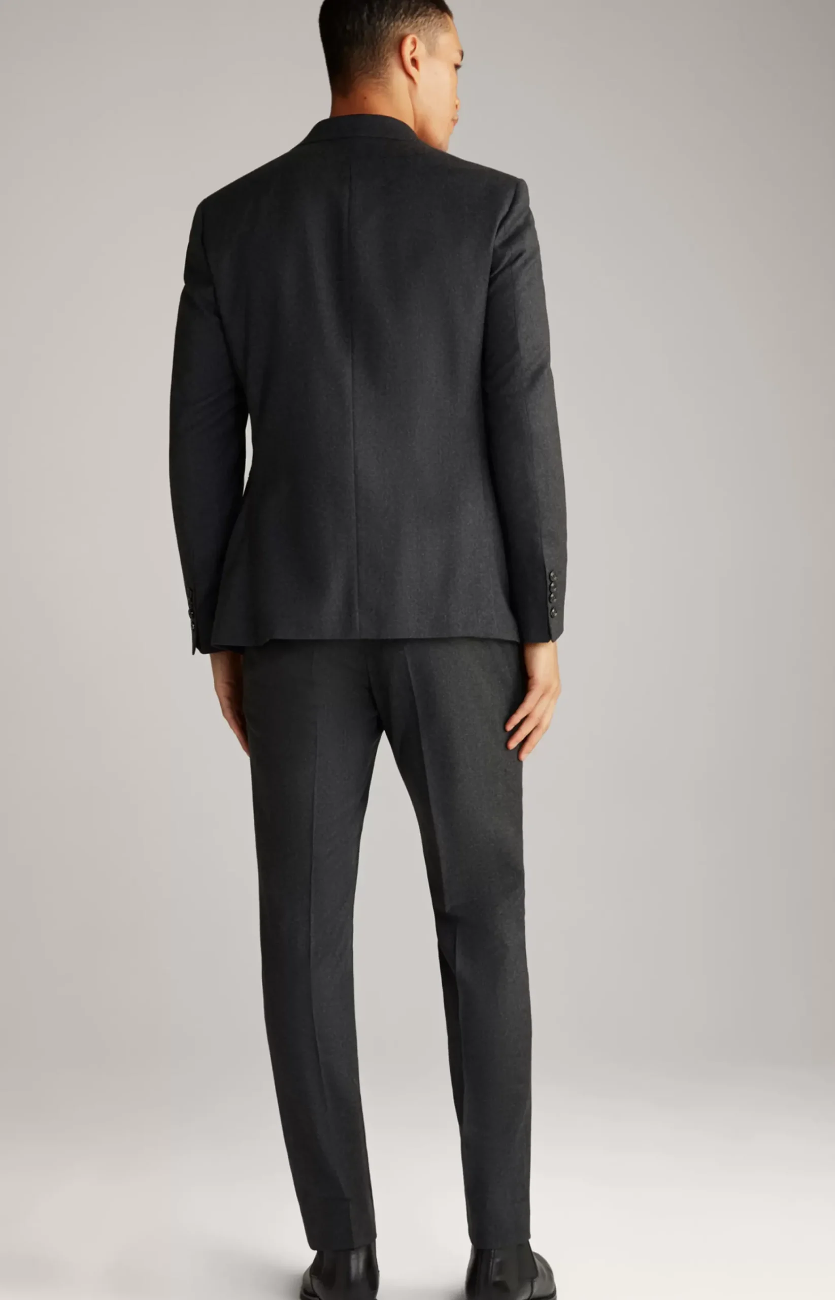 Haspar-Bloom Flannel Suit in Grey Melange