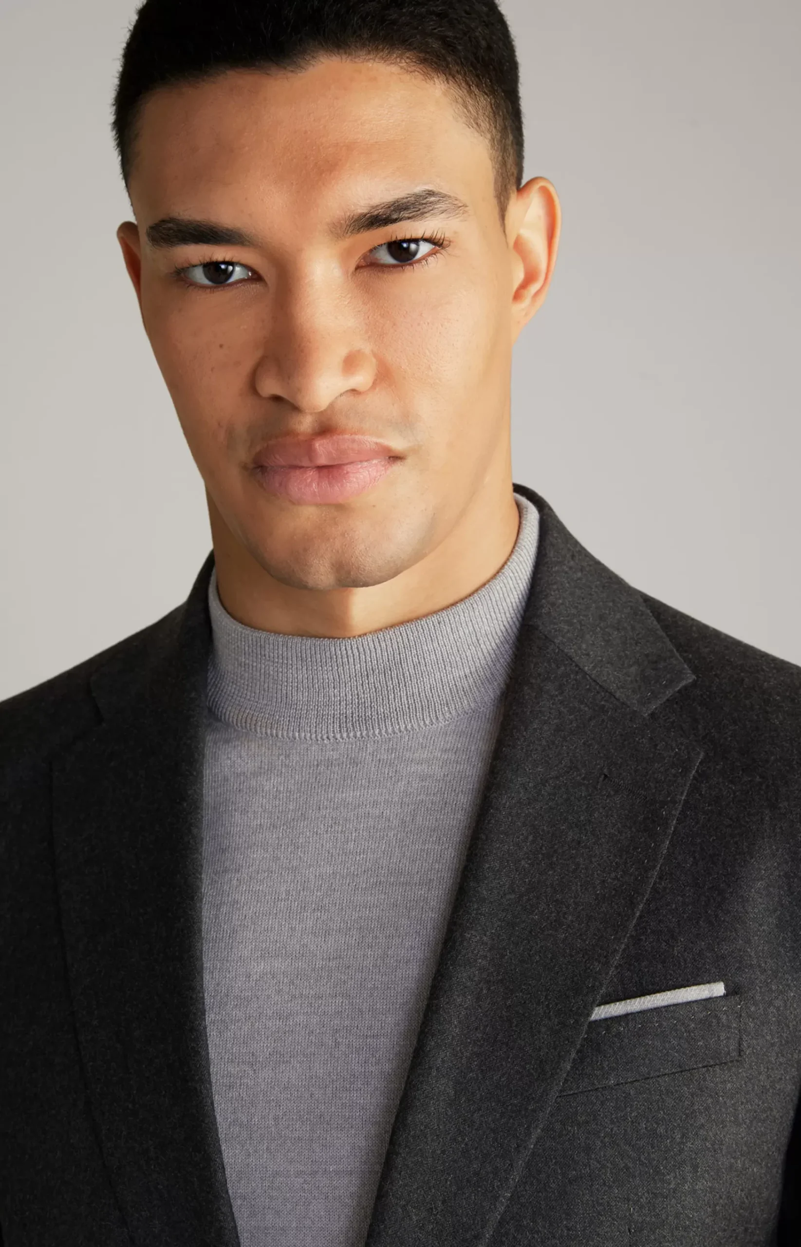 Haspar-Bloom Flannel Suit in Grey Melange