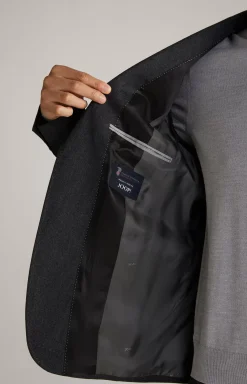 Haspar-Bloom Flannel Suit in Grey Melange