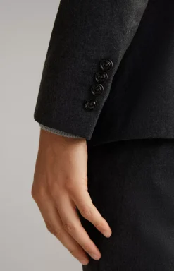 Haspar-Bloom Flannel Suit in Grey Melange