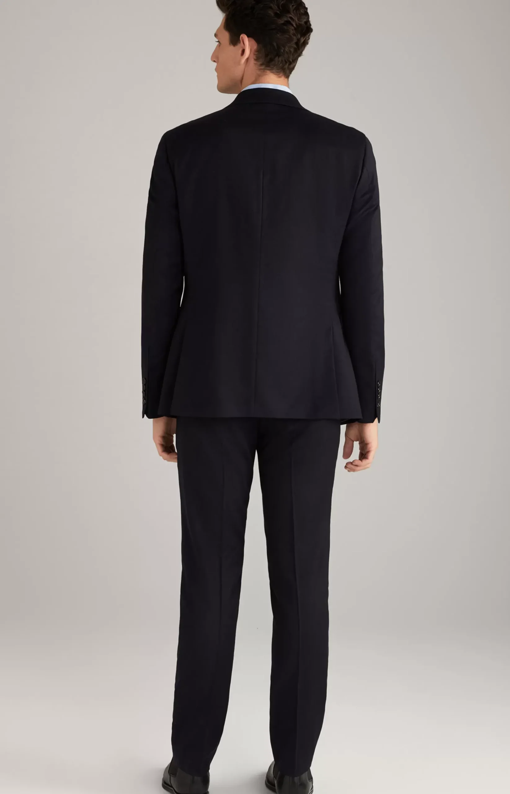 Haspar-Bloom Flannel Suit in Dark Blue