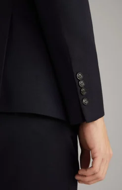 Haspar-Bloom Flannel Suit in Dark Blue