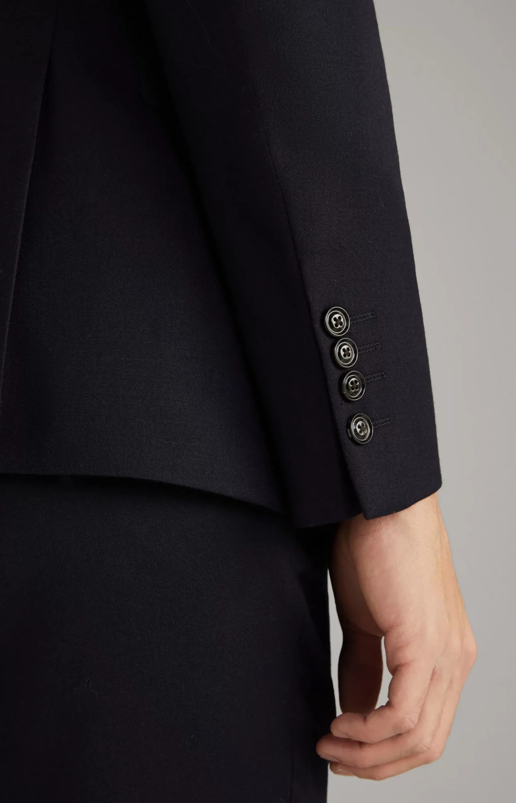 Haspar-Bloom Flannel Suit in Dark Blue