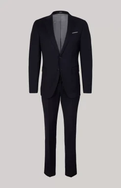 Haspar-Bloom Flannel Suit in Dark Blue