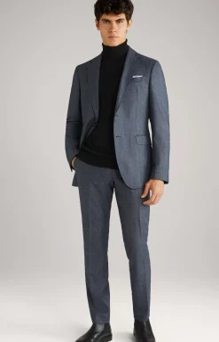 Haspar-Bloom Virgin Wool Suit in Blue
