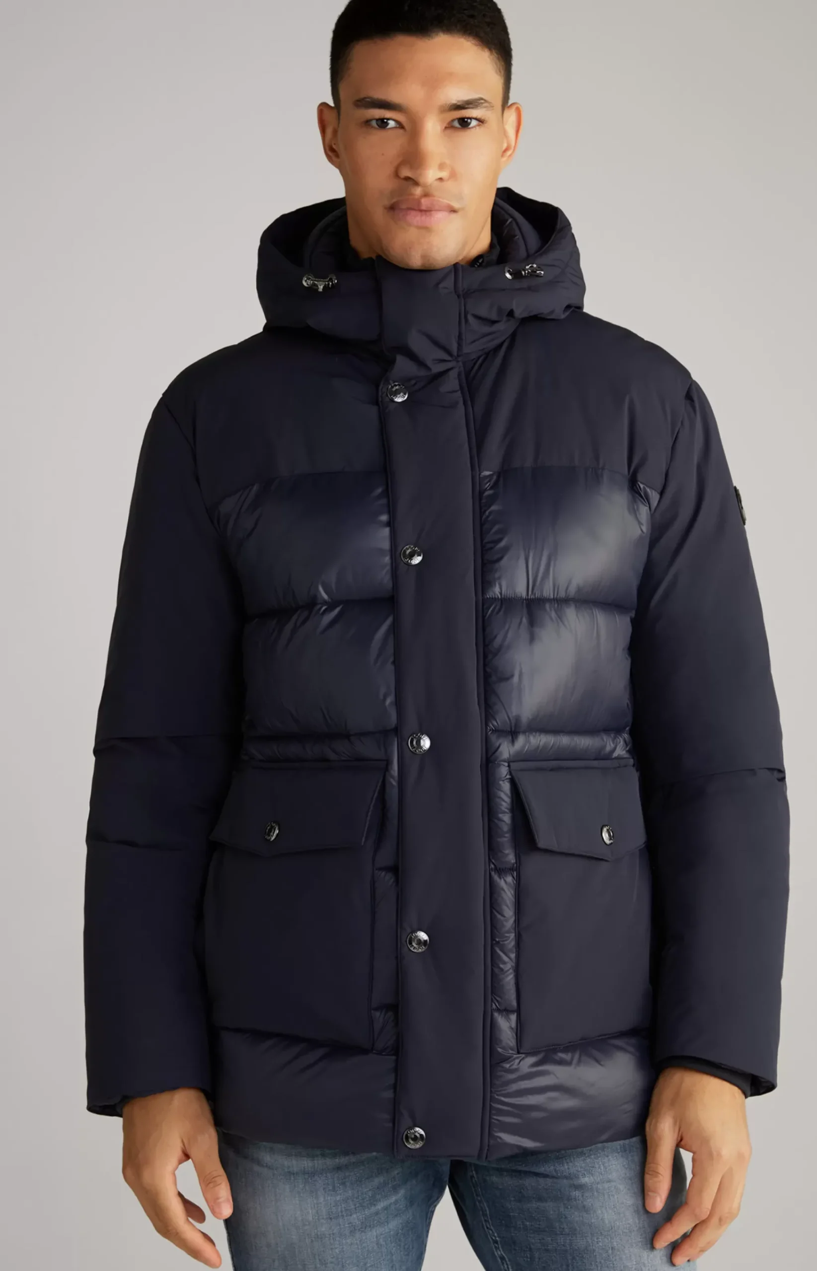 Havor Quilted Coat in Navy