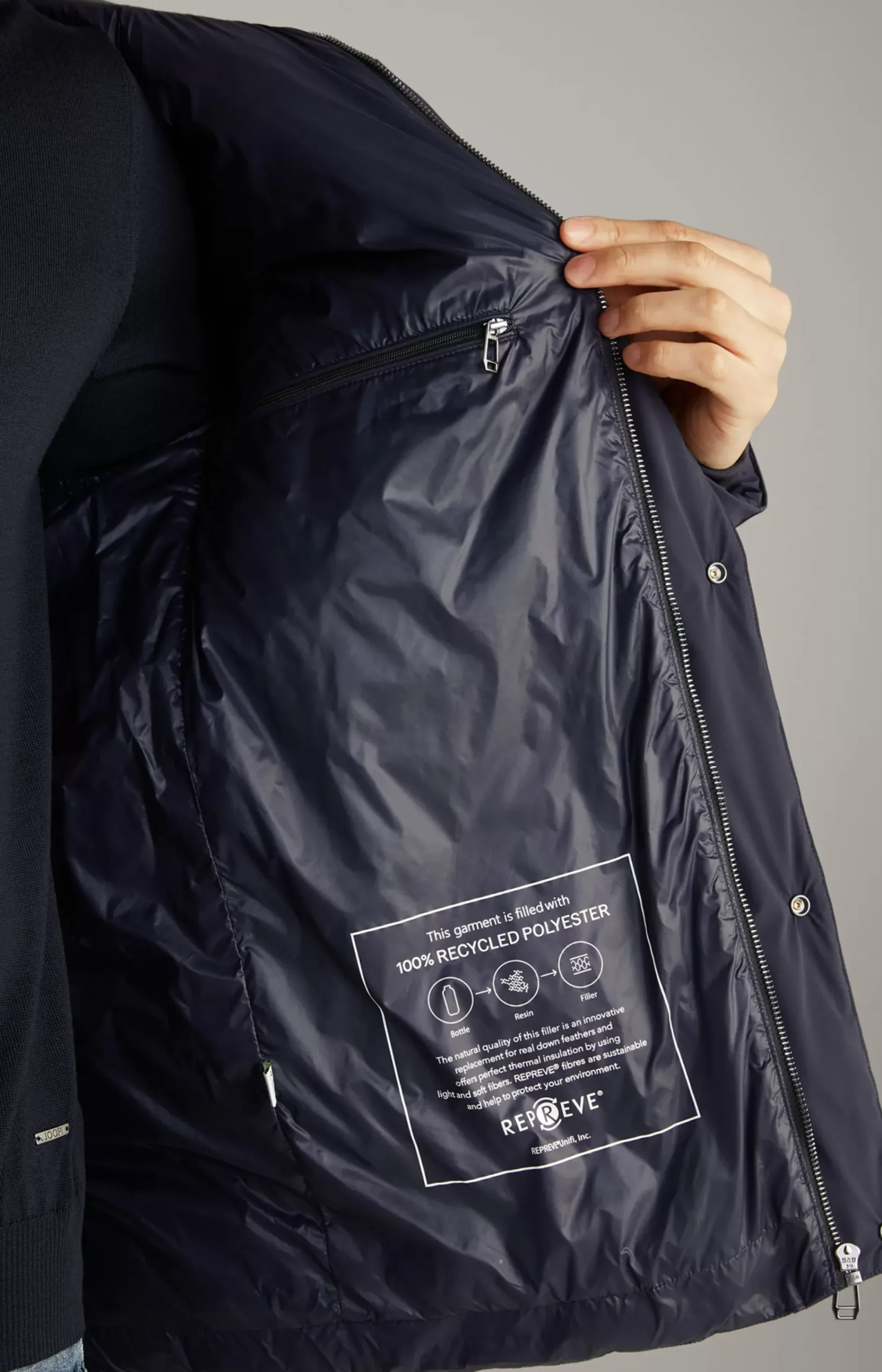Havor Quilted Coat in Navy