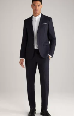Herby Blayr Virgin Wool Suit in Dark Blue