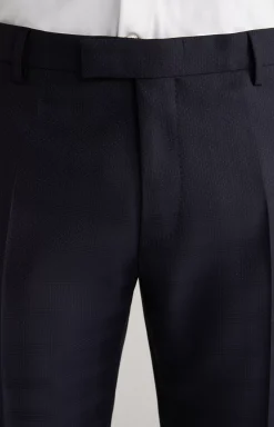 Herby Blayr Virgin Wool Suit in Dark Blue Check