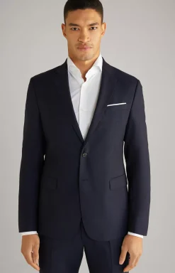 Herby Virgin Wool Modular Jacket in Navy Textured