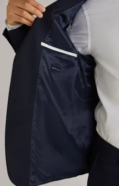 Herby Virgin Wool Modular Jacket in Navy Textured