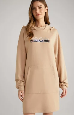 Hooded Loungewear Dress in Beige