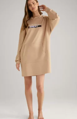 Hooded Loungewear Dress in Beige