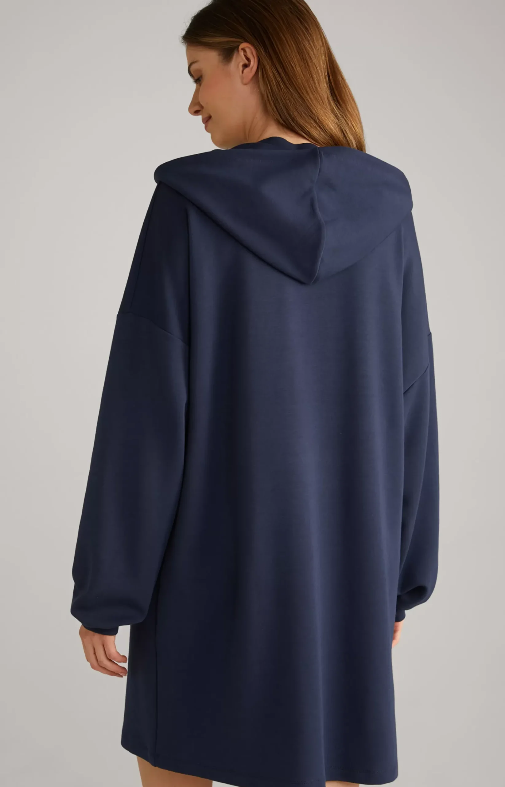 Hooded Loungewear dress in Navy