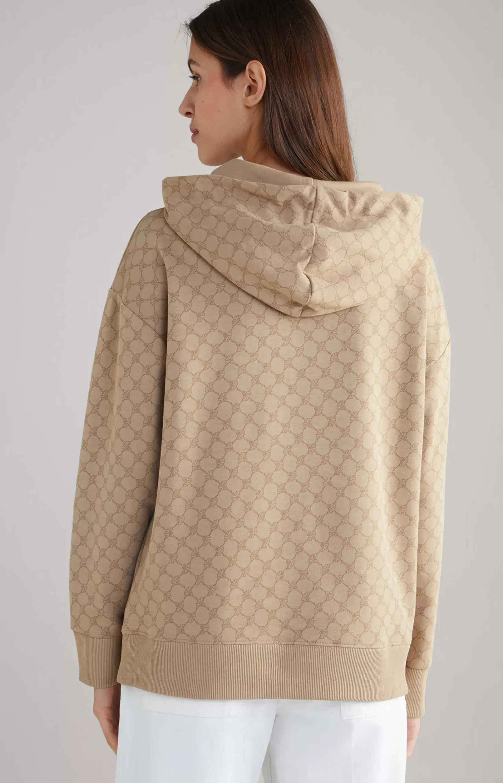 Hoodie in Beige, patterned