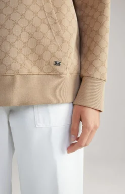 Hoodie in Beige, patterned