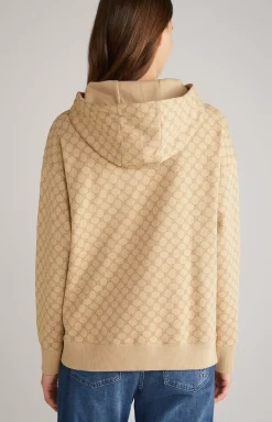 Hoodie in Dark Beige, patterned