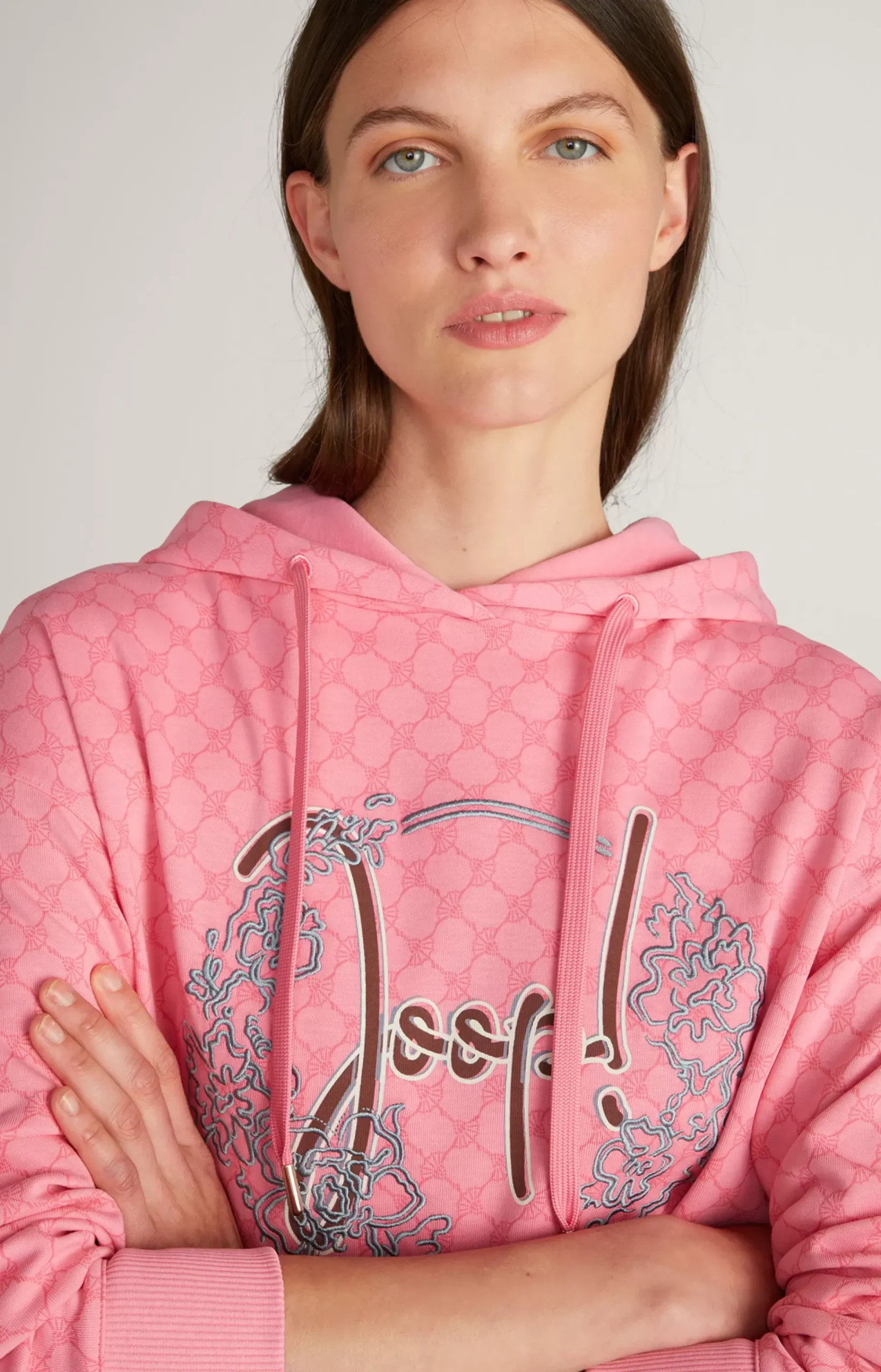 Hoodie in Pink, Patterned