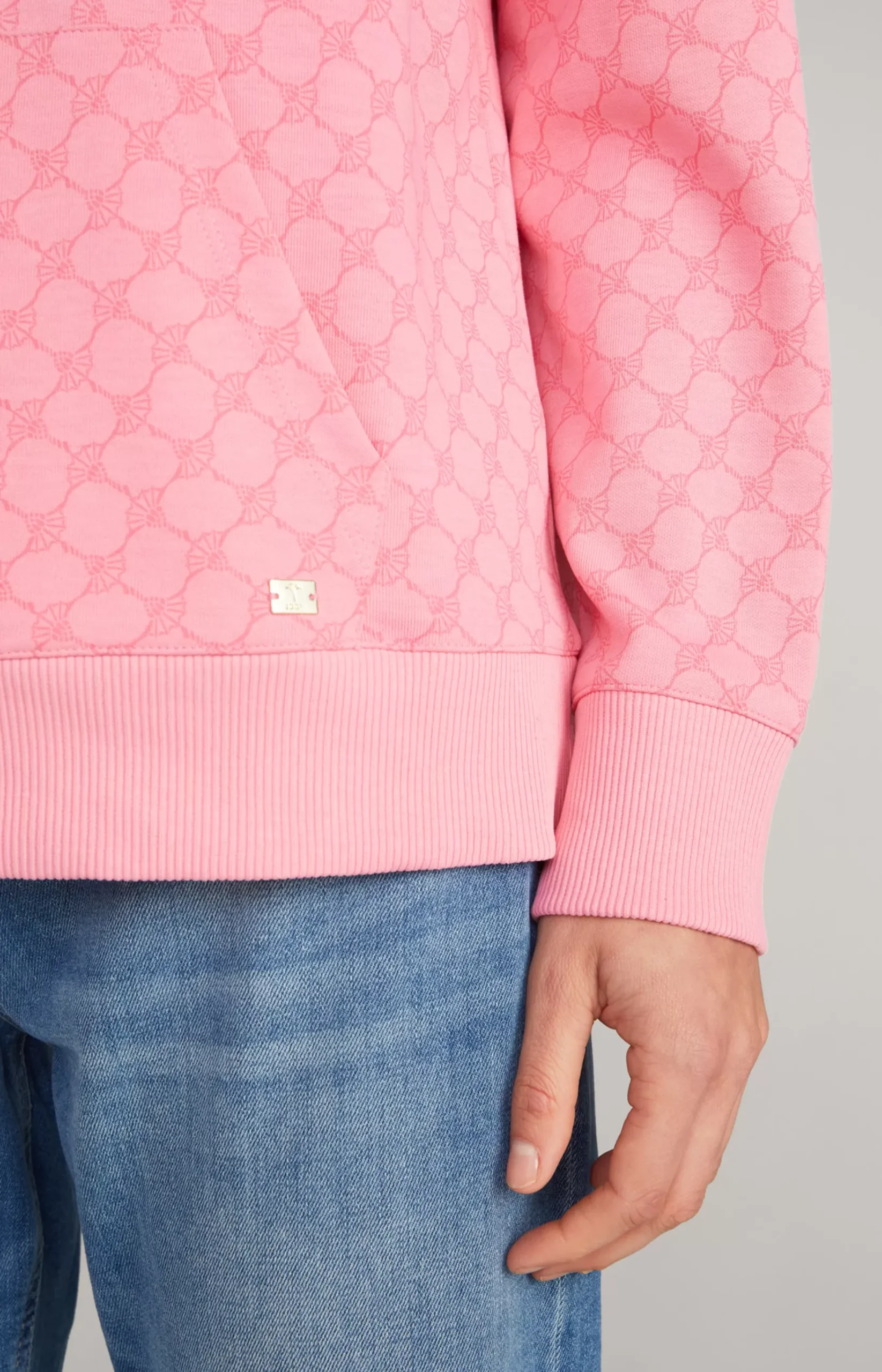 Hoodie in Pink, Patterned
