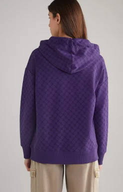 Hoodie in Purple, Patterned