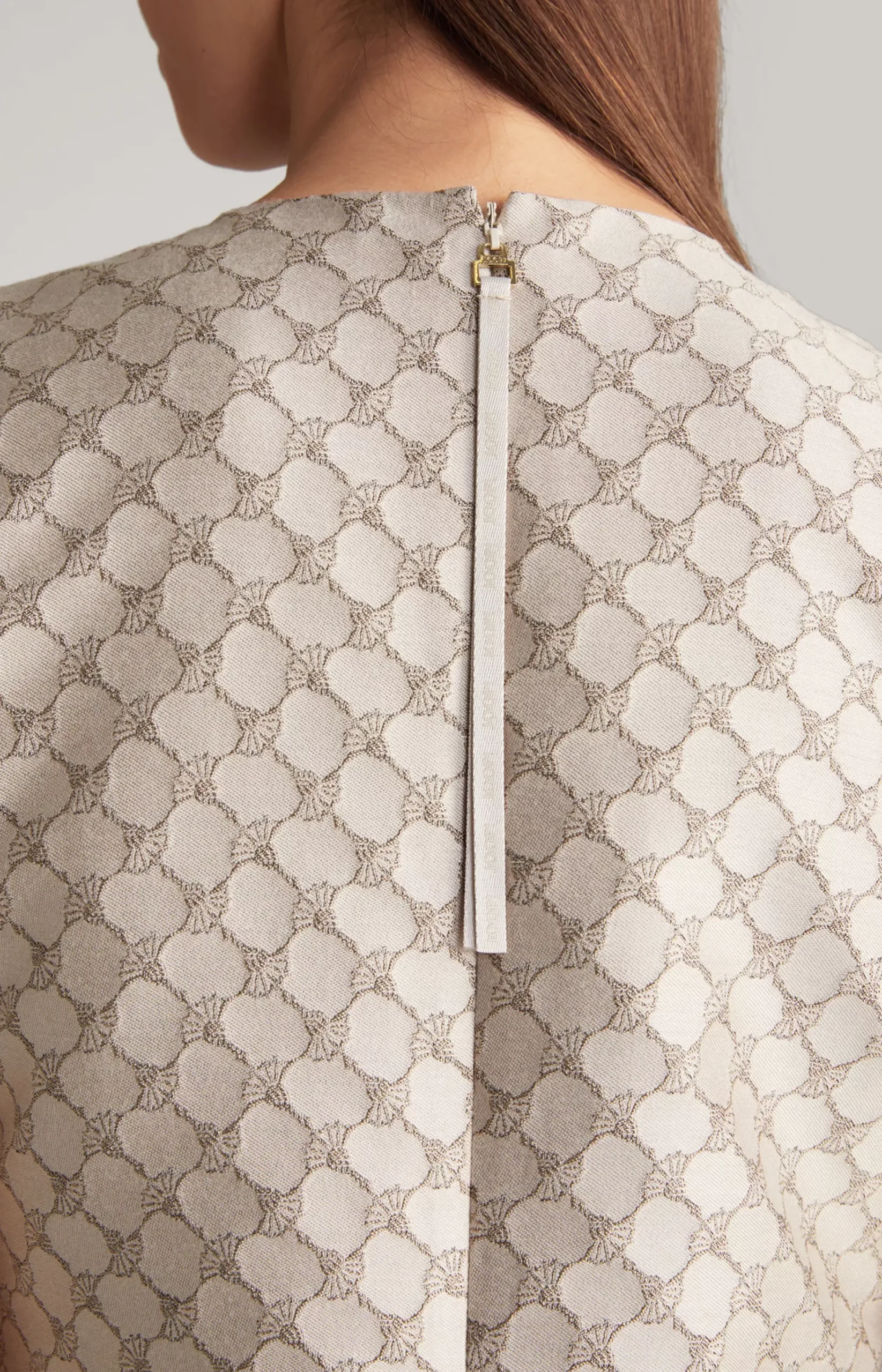 Jacquard Dress in a Beige Pattern