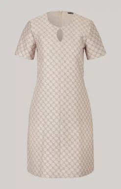Jacquard Dress in a Beige Pattern