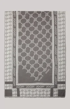 Jacquard Scarf in Grey/Cream