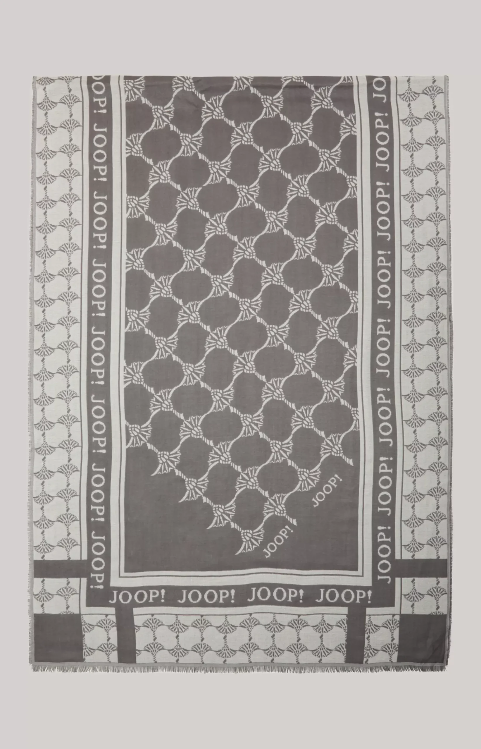 Jacquard Scarf in Grey/Cream