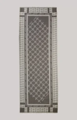 Jacquard Scarf in Grey/Cream
