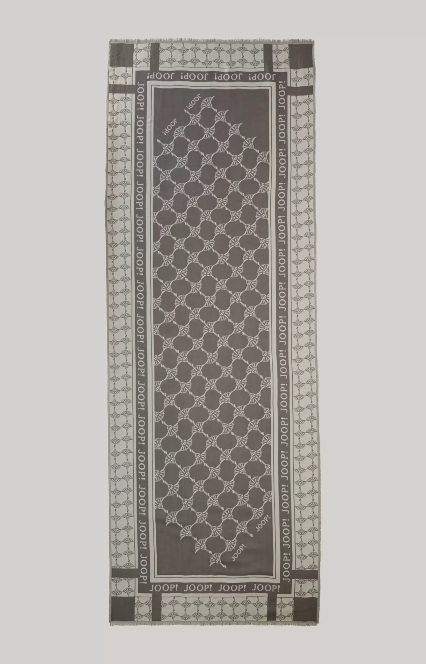 Jacquard Scarf in Grey/Cream