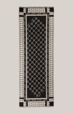 Jaquard Scarf in Black/Beige