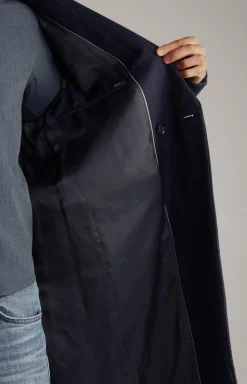 Jennis Coat in Dark Blue Stripes