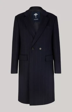 Jennis Coat in Dark Blue Stripes