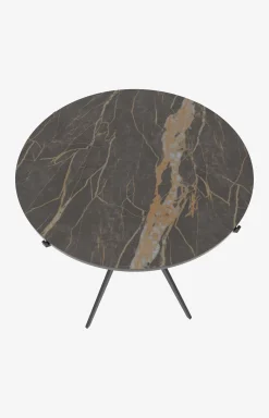 JOOP! CURVES side table with marble ceramic top, 45 x 52 cm in black
