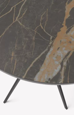 JOOP! CURVES side table with marble ceramic top, 45 x 52 cm in black