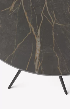 JOOP! CURVES side table with marble ceramic top, 45 x 47 cm in black