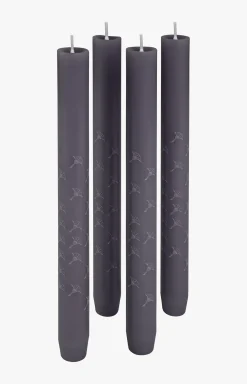 JOOP! FADED CORNFLOWER Dinner Candles in Graphite, Set of 4