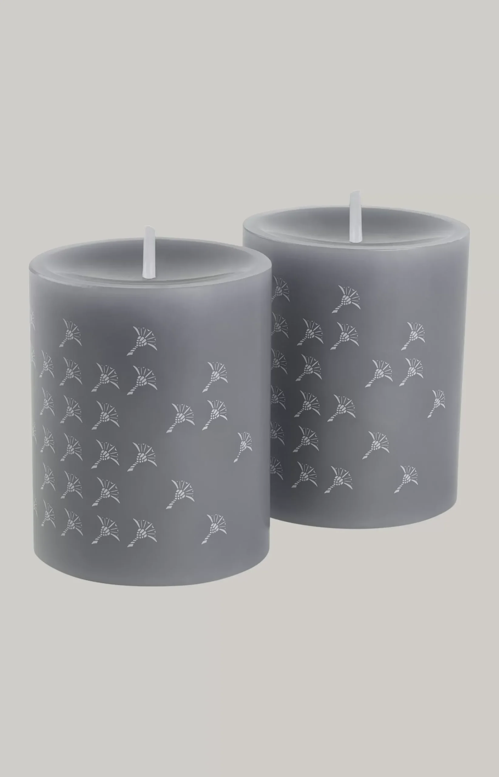 JOOP! FADED CORNFLOWER slate stump candle - set of 2, 10 cm height