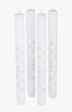 JOOP! FADED CORNFLOWER Stick Candles in White, Set of 4